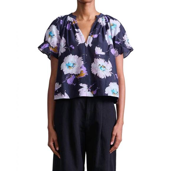 NEW APIECE APART lo capo top in senna floral navy